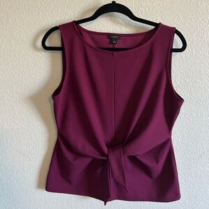 Ann Taylor Factory Sleeveless Tie-Front Tank Top - Berry